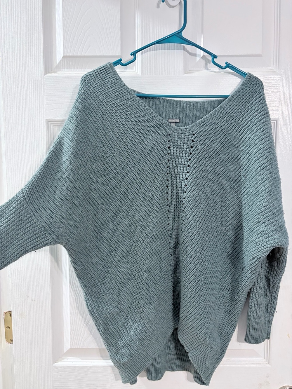 Charlotte Russe Oversized Batwing Knit Sweater Dusty Blue S